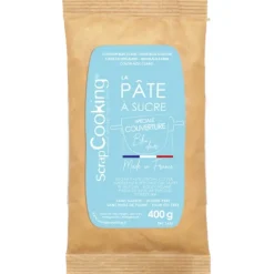 SCRAPCOOKING Pâte à Sucre Bleu Ciel Spéciale Couverture 400g