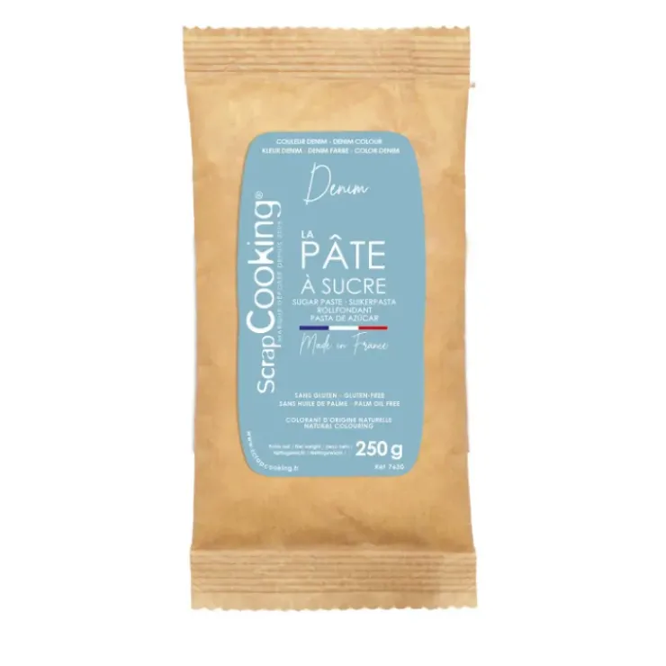 Outlet SCRAPCOOKING Pâte à Sucre Bleu Denim Colorant Naturel 250 g