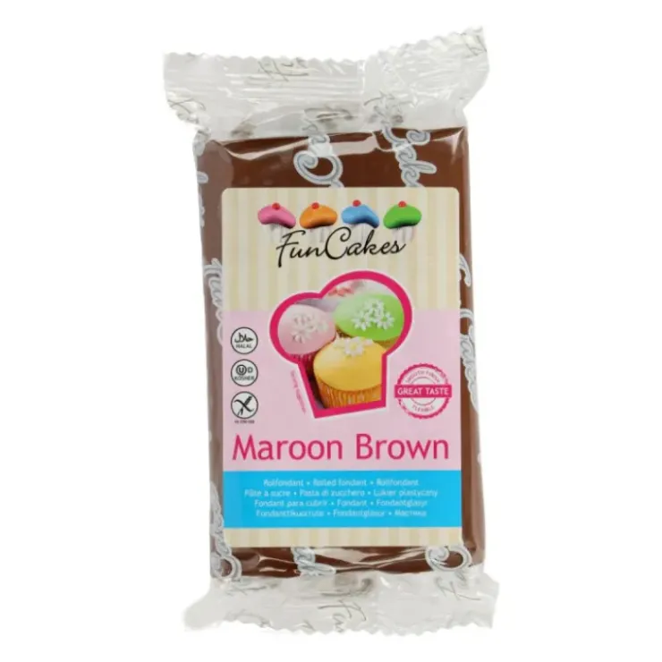 New FUNCAKES Pâte à Sucre Marron 250g