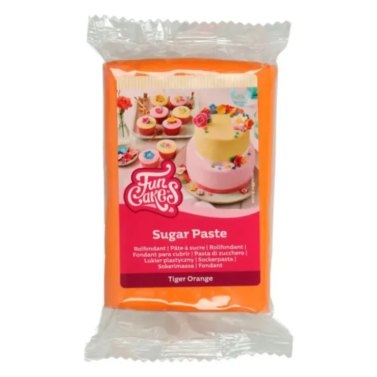 Hot FUNCAKES Pâte à Sucre Orange Tigre 250 g