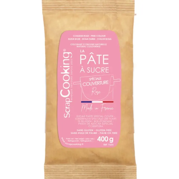 Clearance SCRAPCOOKING Pâte à Sucre Rose Spéciale Couverture 400 g
