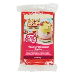 Online FUNCAKES Pâte à Sucre Rouge goût Fraise 250g