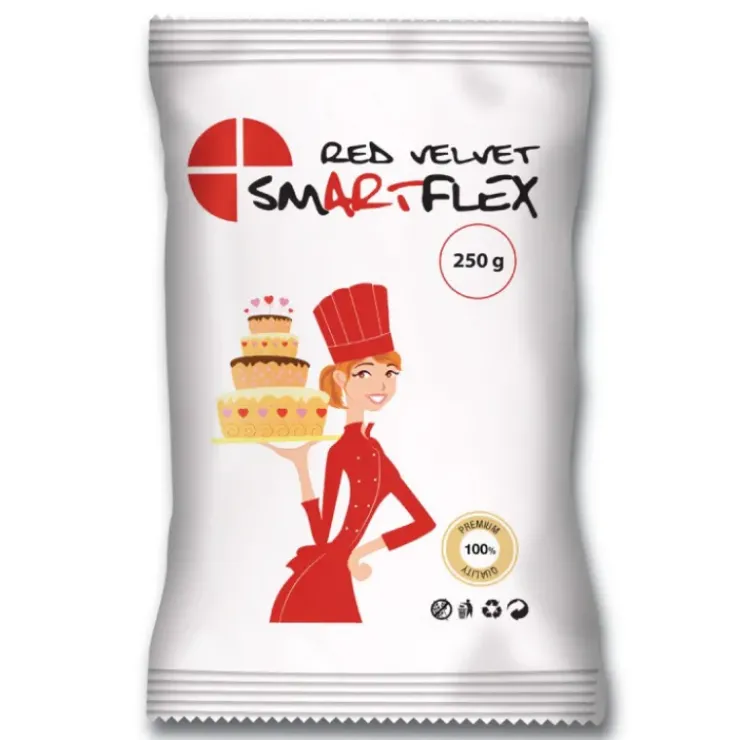Hot SMARTFLEX Pâte à Sucre Rouge Red Velvet 250g