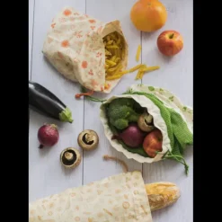 Sale PEBBLY Sac à Pain Coton Bio Marron 65 x 20 cm