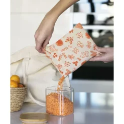 Best PEBBLY Sac à Vrac Coton Bio Rouge 15 x 20 cm