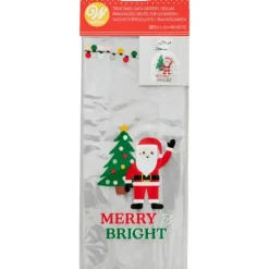 Online WILTON Sachet Bonbon Père Noël 11 x 23,5 cm avec Attaches Sachet (x20)