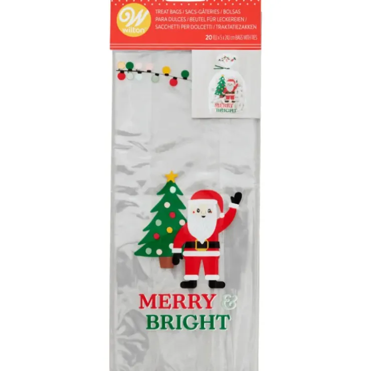 Online WILTON Sachet Bonbon Père Noël 11 x 23,5 cm avec Attaches Sachet (x20)