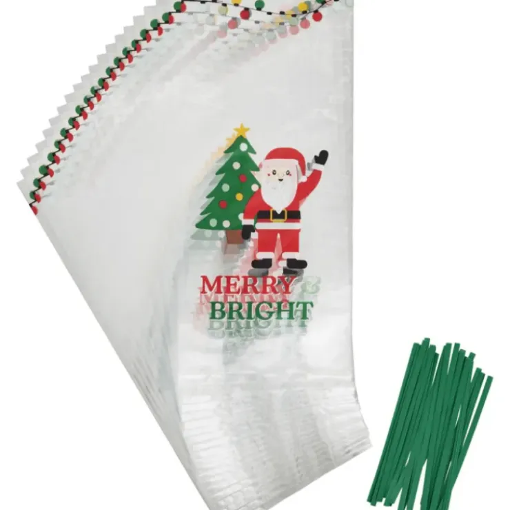 Online WILTON Sachet Bonbon Père Noël 11 x 23,5 cm avec Attaches Sachet (x20)