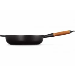 Best LE CREUSET Sauteuse en Fonte 28 cm Noir Mat avec Manche en Bois Signature