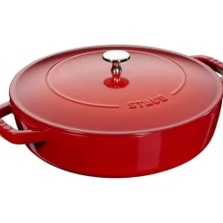 New STAUB Sauteuse en Fonte Chistera 24 cm Rouge Cerise