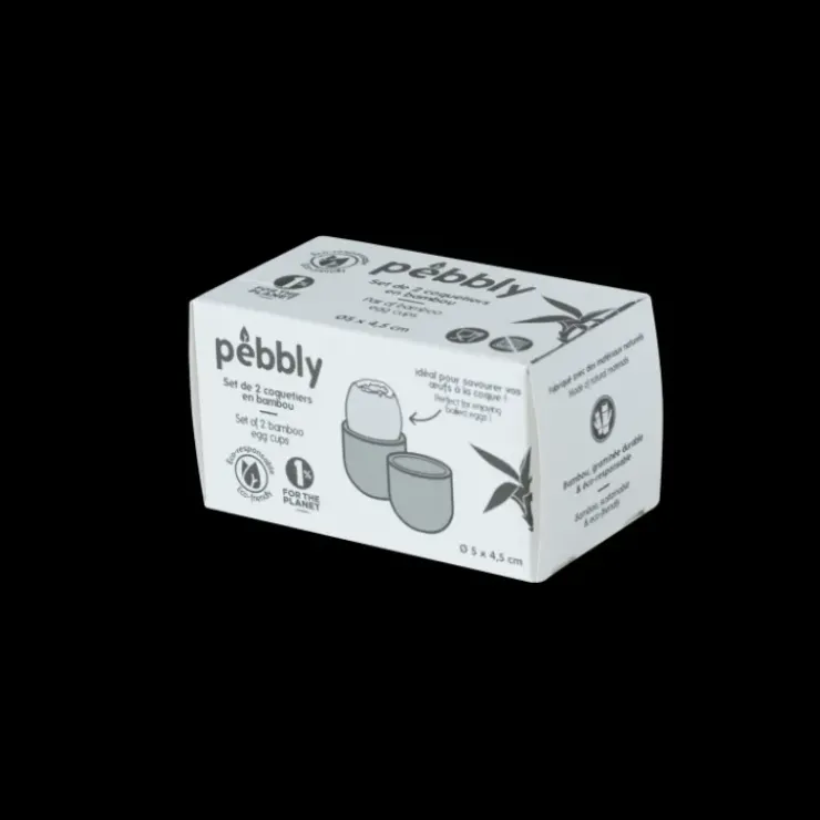 Discount PEBBLY Set de 2 Coquetiers en Bambou