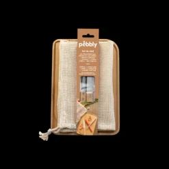 Clearance PEBBLY Set Planche à Découper Bambou 4 Pièces