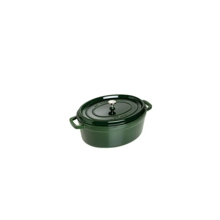 Clearance STAUB Cocotte Fonte Ovale 29 cm Vert Basilic Majolique 4,2 L