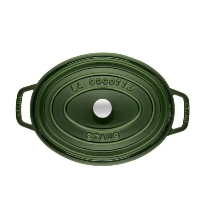 Clearance STAUB Cocotte Fonte Ovale 29 cm Vert Basilic Majolique 4,2 L