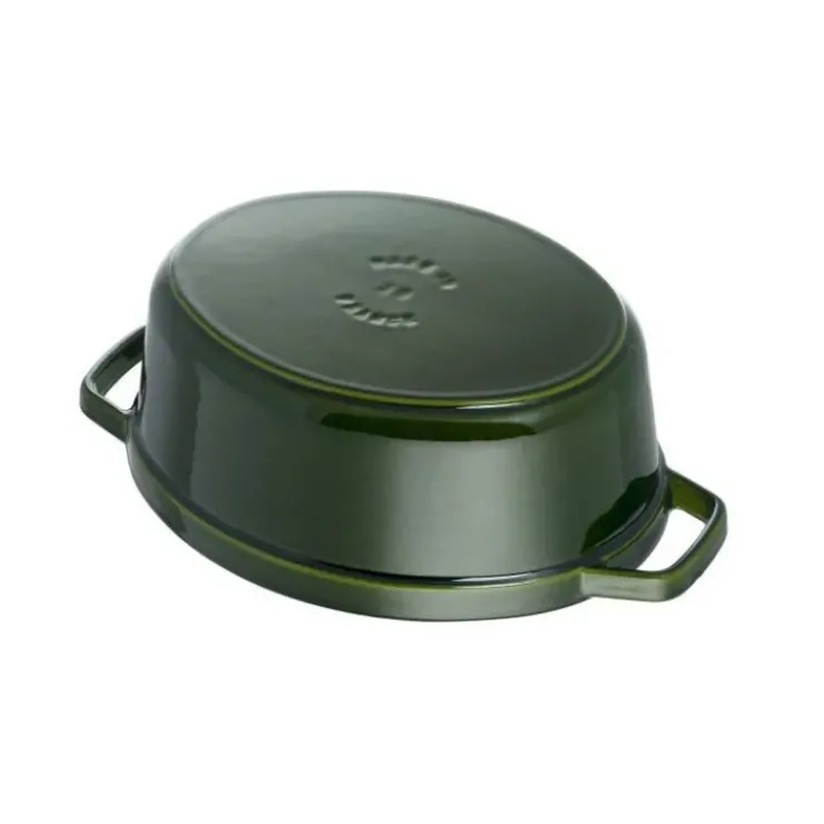 Clearance STAUB Cocotte Fonte Ovale 29 cm Vert Basilic Majolique 4,2 L