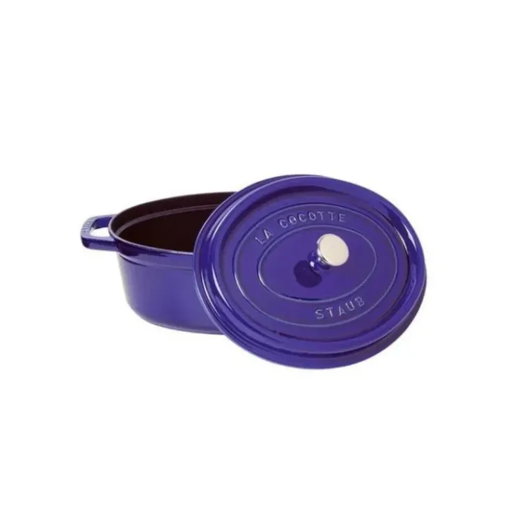 Clearance STAUB Cocotte Fonte Ovale 31 cm Bleu Intense Majolique 5,5 L