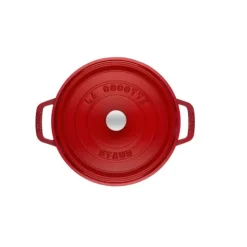 Clearance STAUB Cocotte Fonte Ronde 22 cm Rouge Cerise 2,6 L