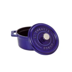 New STAUB Cocotte Fonte Ronde 24 cm Bleu Intense Majolique 3,8 L