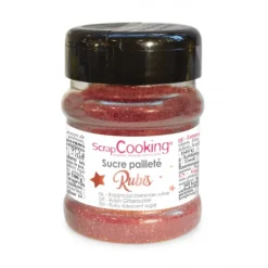 Hot SCRAPCOOKING Sucre Pailleté Rubis 160 g