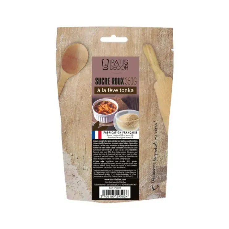 PATISDECOR Sucre Roux Aromatisé Fève Tonka 350 g Patisdécor