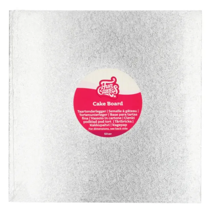 Online FUNCAKES Support Gâteau Carré Ø25 cm Argenté