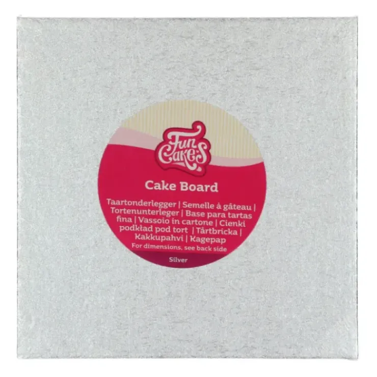 Sale FUNCAKES Support Gâteau Carré 30 x 0,4 cm Argenté