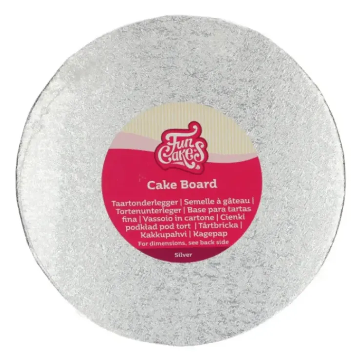 Best FUNCAKES Support Gâteau Rond Ø25 x 0,4 cm Argenté