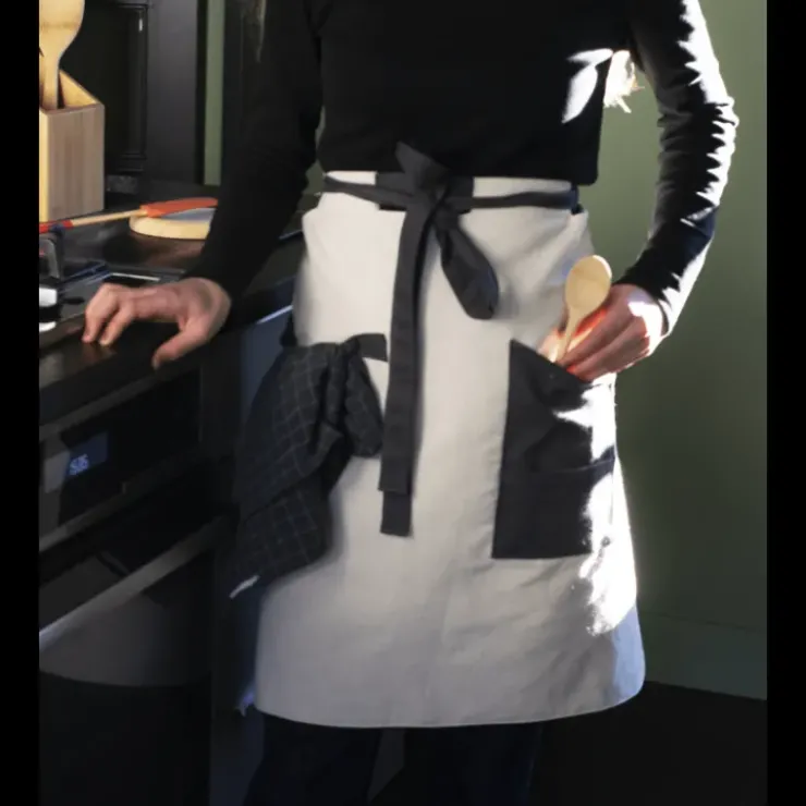 Clearance PEBBLY Tablier de Cuisine Crème et Ardoise