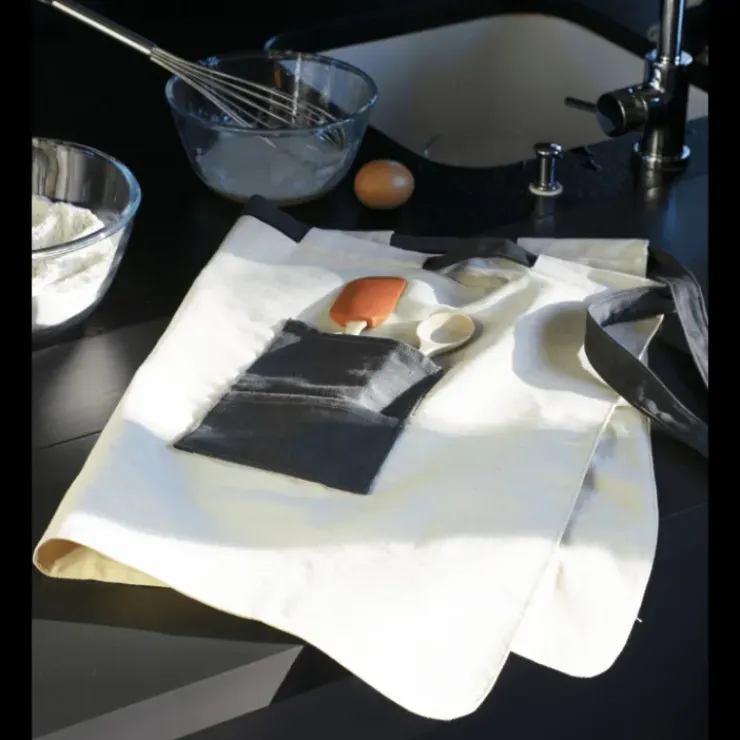 Clearance PEBBLY Tablier de Cuisine Crème et Ardoise