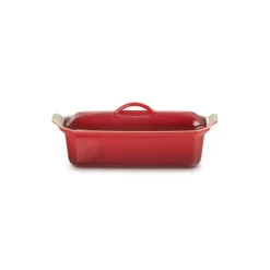 Sale LE CREUSET Terrine Rectangulaire avec presse 28 cm Cerise céramique