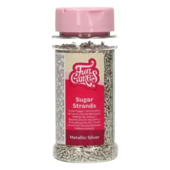 Online FUNCAKES Vermicelles Argent Métallique 80g