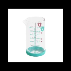 New PEBBLY Verre Doseur en Verre et Silicone 200 ml Bleu
