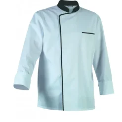 Hot ROBUR Veste de Cuisine Mixte Blanche/Parement Gris ENERGY T.1