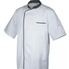 Sale ROBUR Veste de Cuisine Mixte Blanche/Parement Gris ENERGY T.4