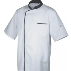 Sale ROBUR Veste de Cuisine Mixte Blanche/Parement Gris ENERGY T.2