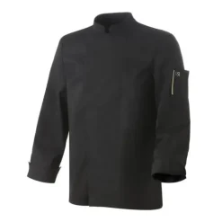 Discount ROBUR Veste de Cuisine Mixte Noire Parement NERO T.4 manches longues