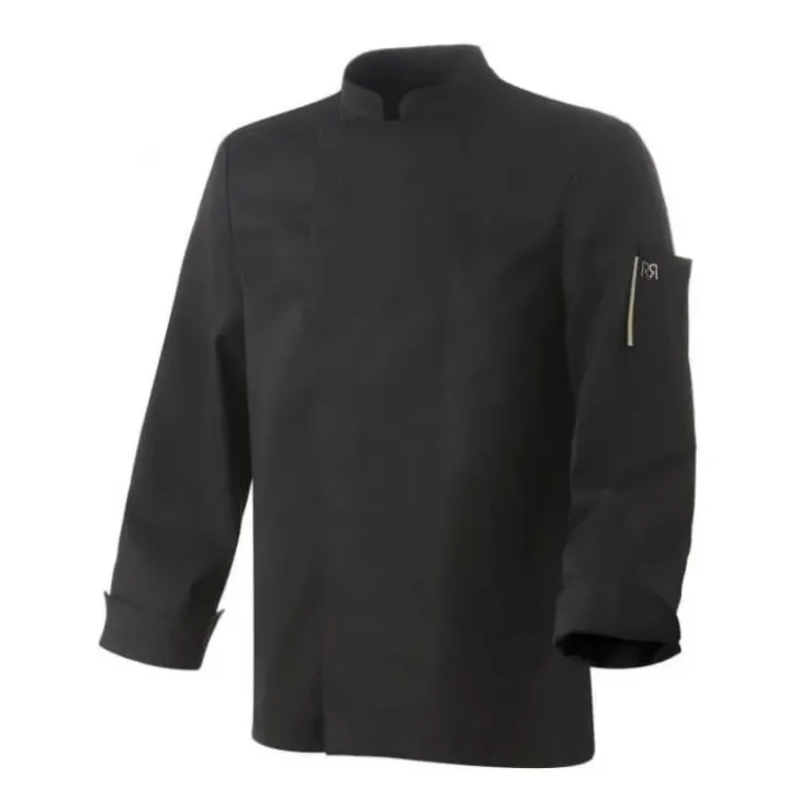 ROBUR Veste de Cuisine Mixte Noire Parement NERO T.6 manches longues