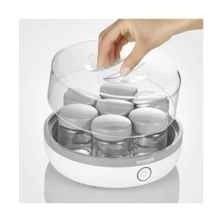 New CUISINEADDICT Yaourtière 14 Pots en Verre Gris Séverin