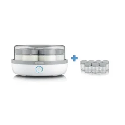 New CUISINEADDICT Yaourtière 14 Pots en Verre Gris Séverin